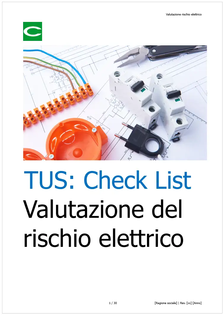 TUS: Check List Valutazione del rischio elettrico TUS: Check List Valutazione del rischio elettrico